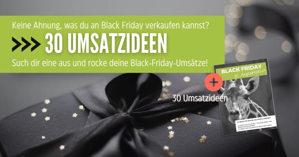 Black Friday Umsatz machen: 30 Angebotsideen