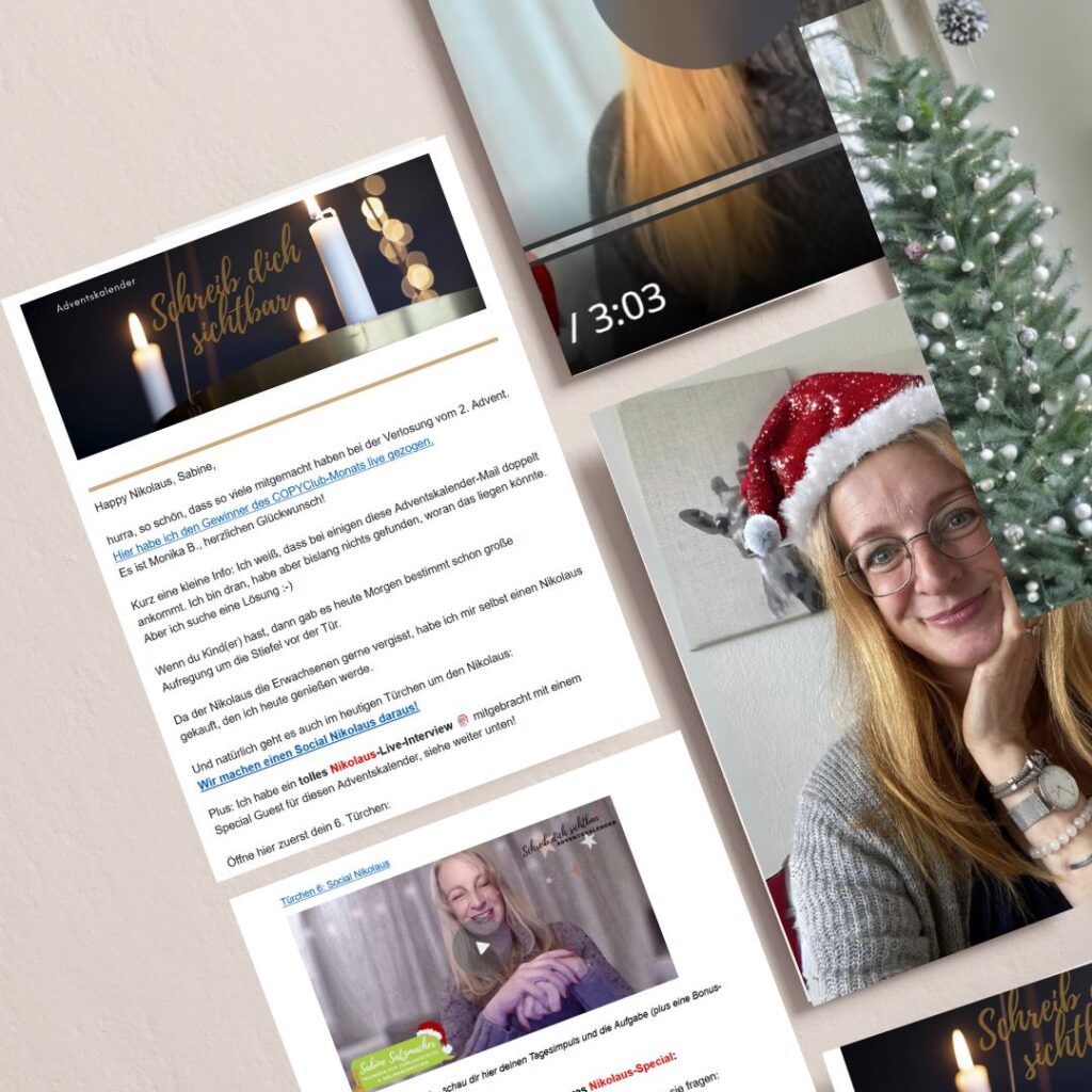 Copywriting Adventskalender: Texte schreiben für Newsletter, Social Media und Content Marketing